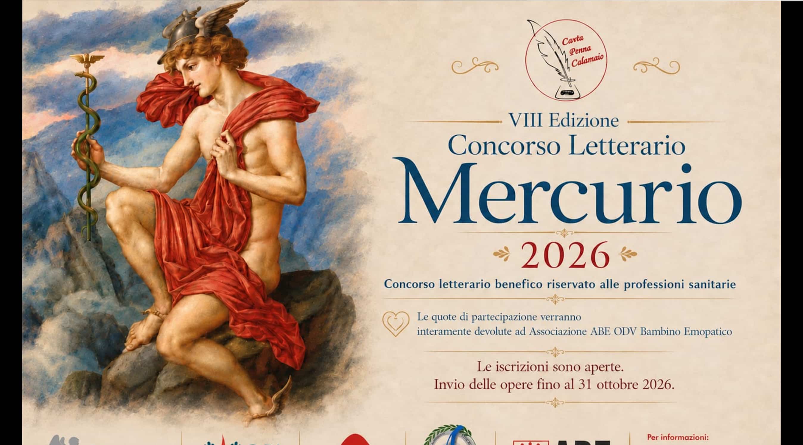 Clicca per accedere all'articolo Premio Mercurio 2026 - Concorso Letterario benefico